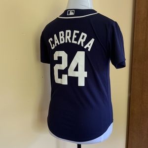 Detroit Tigers Cabrera Number 24 Baseball Jersey